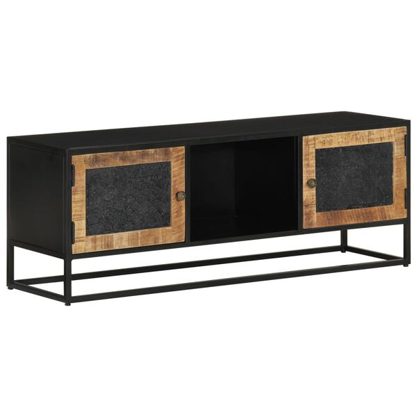 vidaXL Έπιπλο Τηλεόρασης 110 x 30 x 40 εκ. Μασίφ Ξύλο Μάνγκο & Σίδηρος