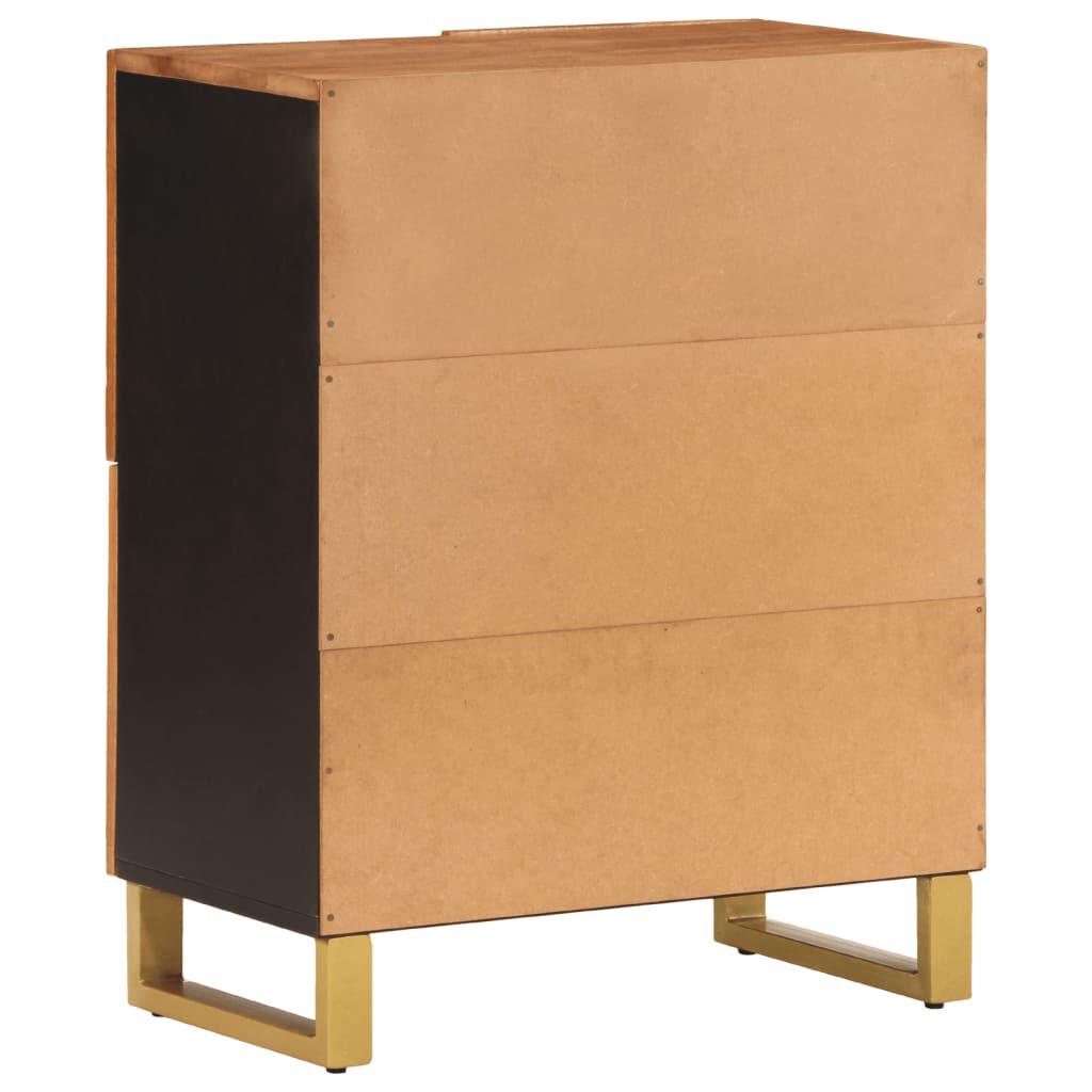 vidaXL Βοηθητικό Έπιπλο Καφέ/Μαύρο 60x33,5x75 εκ. Μασίφ Ξύλο Μάνγκο