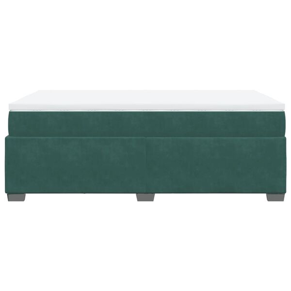 vidaXL Κρεβάτι Boxspring με Στρώμα Σκούρο Πράσινο 120x200εκ. Βελούδινο