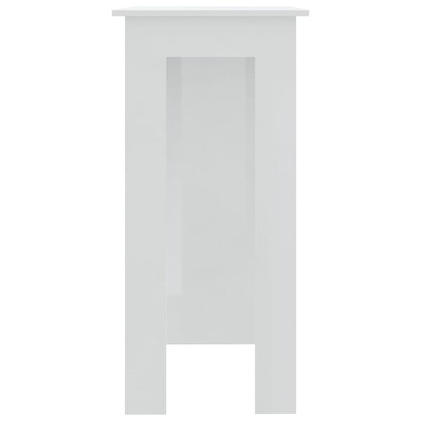 vidaXL Τραπέζι Κονσόλα με Ράφι Γυαλ. Λευκό 102x50x103,5εκ. Επεξ. Ξύλο