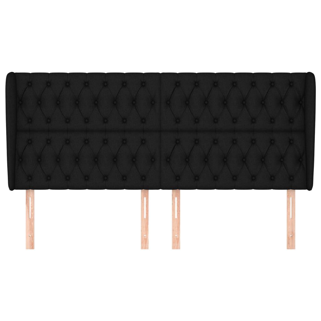 vidaXL Κεφαλάρι με Πτερύγια Μαύρο 203x23x118/128 εκ. Υφασμάτινο