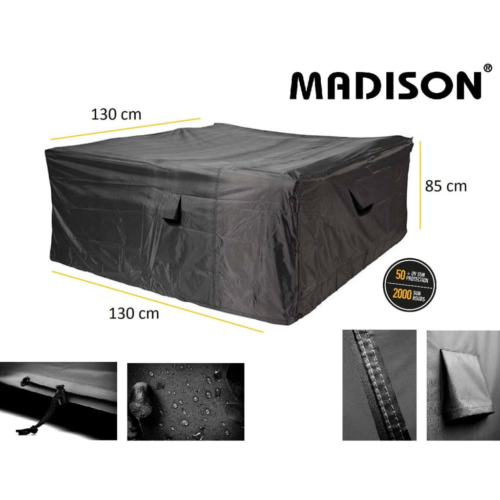 Madison Κάλυμμα Επίπλων Εξωτερικού Χώρου Γκρι 130 x 130 x 85 εκ.