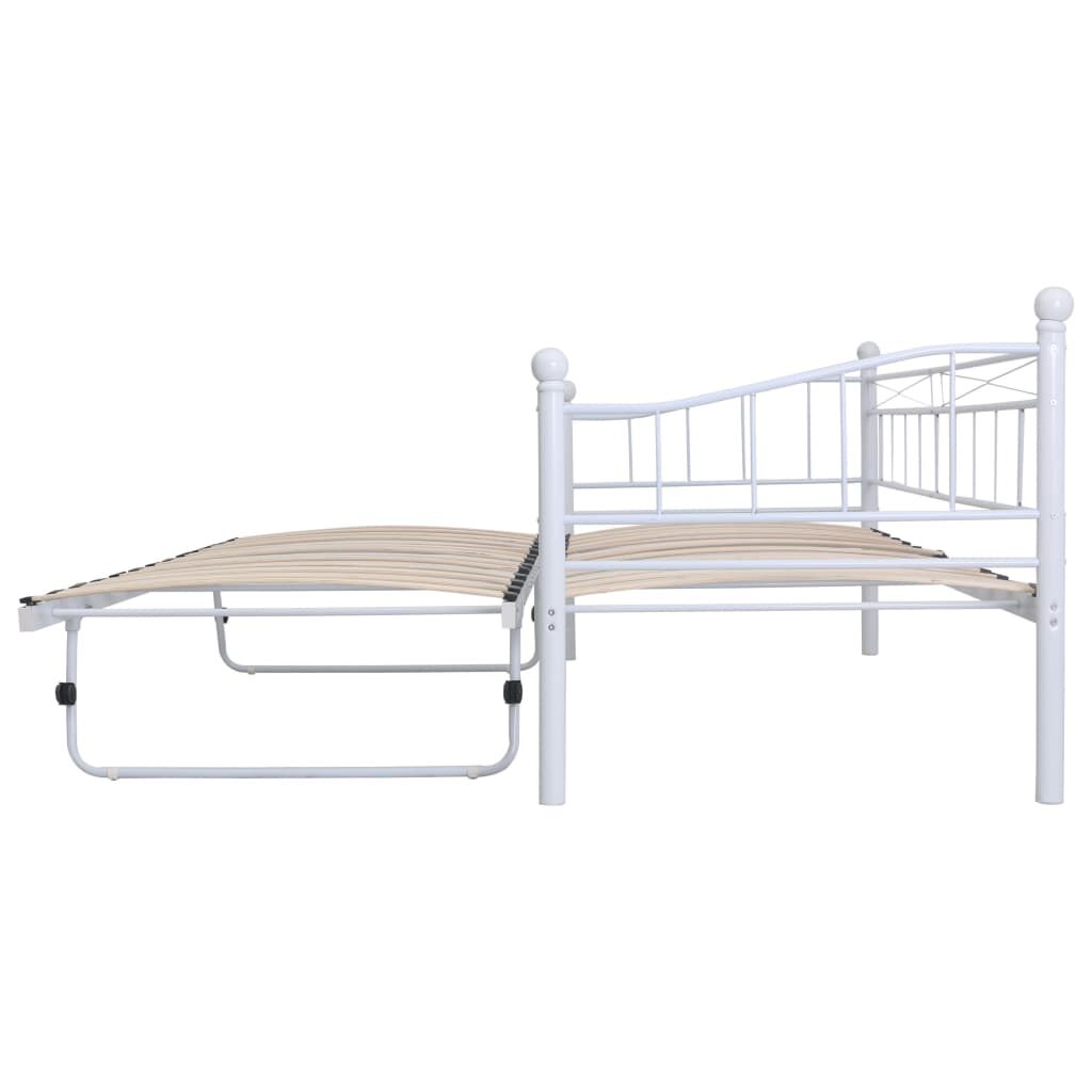vidaXL Πλαίσιο Κρεβατιού Λευκό 180 x 200 / 90 x 200 εκ. Μεταλλικό