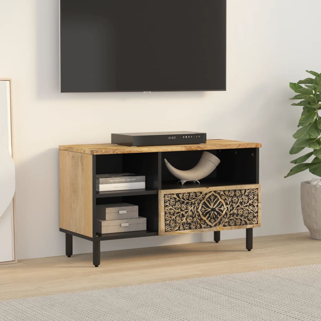 vidaXL Έπιπλο Τηλεόρασης 80 x 33 x 46 εκ. από Μασίφ Ξύλο Μάνγκο