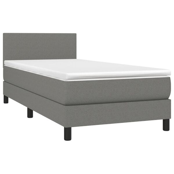 vidaXL &Kappa;&rho;&epsilon;&beta;ά&tau;&iota; Boxspring &mu;&epsilon; &Sigma;&tau;&rho;ώ&mu;&alpha; & LED &Sigma;&kappa;.&Gamma;&kappa;&rho;&iota; 90x200 &epsilon;&kappa;. &Upsilon;&phi;&alpha;&sigma;&mu;ά&tau;&iota;&nu;&omicron;