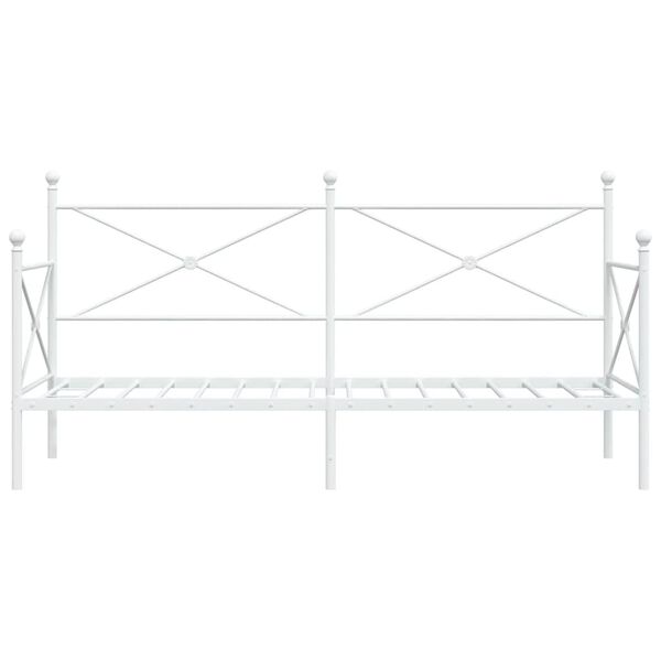 vidaXL Κρεβάτι ημέρας χωρίς στρώμα Λευκό 90x200 cm Ατσάλι