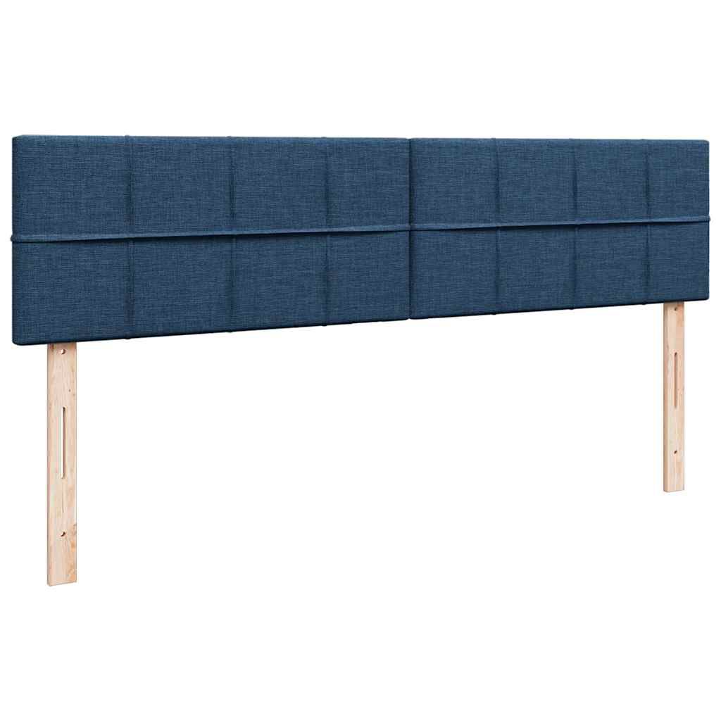 vidaXL Οθωμανικό κρεβάτι με στρώματα μπλε 200x200cm ύφασμα