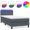 vidaXL &Kappa;&rho;&epsilon;&beta;ά&tau;&iota; Boxspring &mu;&epsilon; &Sigma;&tau;&rho;ώ&mu;&alpha; & LED &Sigma;&kappa;&omicron;ύ&rho;&omicron; &Gamma;&kappa;&rho;&iota; 100x210 &epsilon;&kappa;. &Beta;&epsilon;&lambda;&omicron;ύ&delta;&iota;&nu;&omicron;