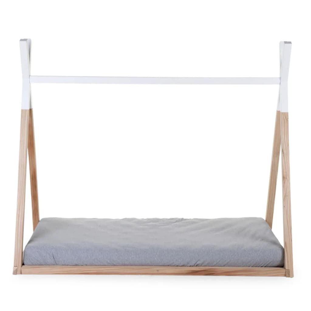 CHILDHOME Πλαίσιο Κρεβατιού Τίπι Φυσικό/Λευκό 70x140 εκ. Ξύλο B140TIPI