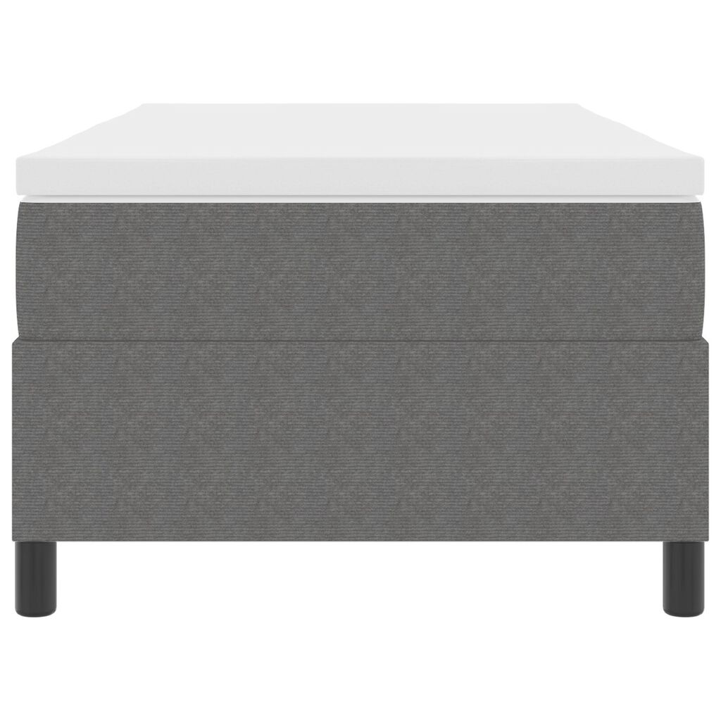 vidaXL Κρεβάτι Box Spring με Στρώμα Γκρι Μονό Βελούδο