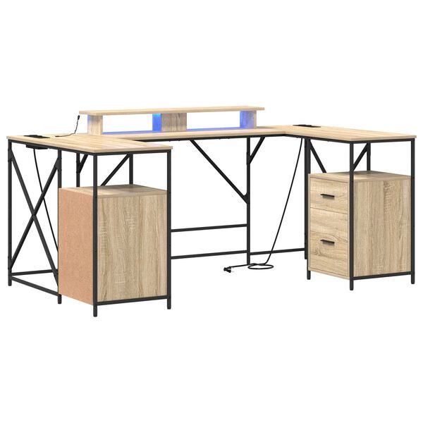 vidaXL Γραφείο Sonoma Oak 182 x 101 x 87.5 εκ. Επεξεργασμένο ξύλο