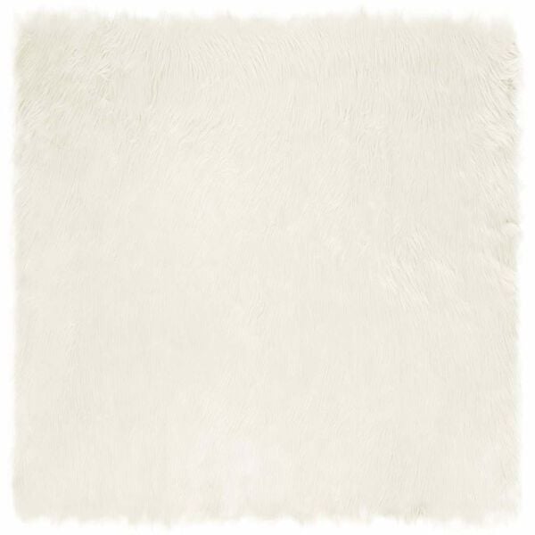 vidaXL Ψεύτικο Δέρμα Προβάτου Χαλί Λευκό 240 x 240 cm Πολυεστέρας