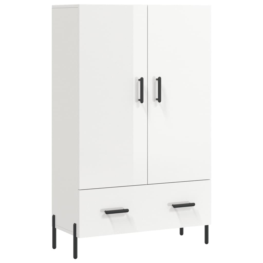 vidaXL Ντουλάπα Γυαλ. Λευκό 69,5 x 31 x 115 εκ. από Επεξεργασμένο Ξύλο