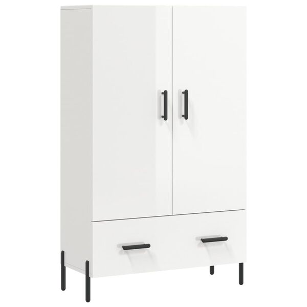 vidaXL Ντουλάπα Γυαλ. Λευκό 69,5 x 31 x 115 εκ. από Επεξεργασμένο Ξύλο