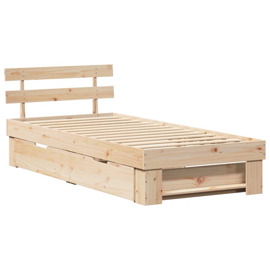 vidaXL Σκελετός Κρεβατιού Καφέ 80 x 200 cm Συμπαγές ξύλο πεύκου