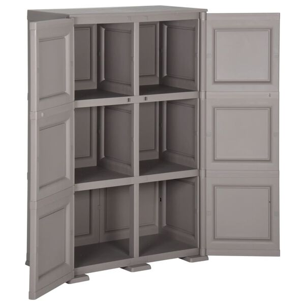 vidaXL Πλαστικό Ντουλάπι Γκρι 79 x 43 x 125 εκ. με Σχέδιο Ξύλου