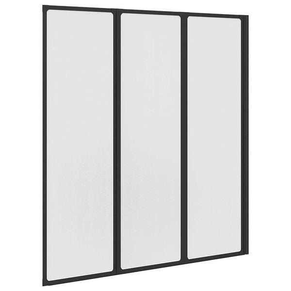 vidaXL Διαχωριστικό ντους Μαύρο 132 x 2 x 140 εκ Αλουμίνιο
