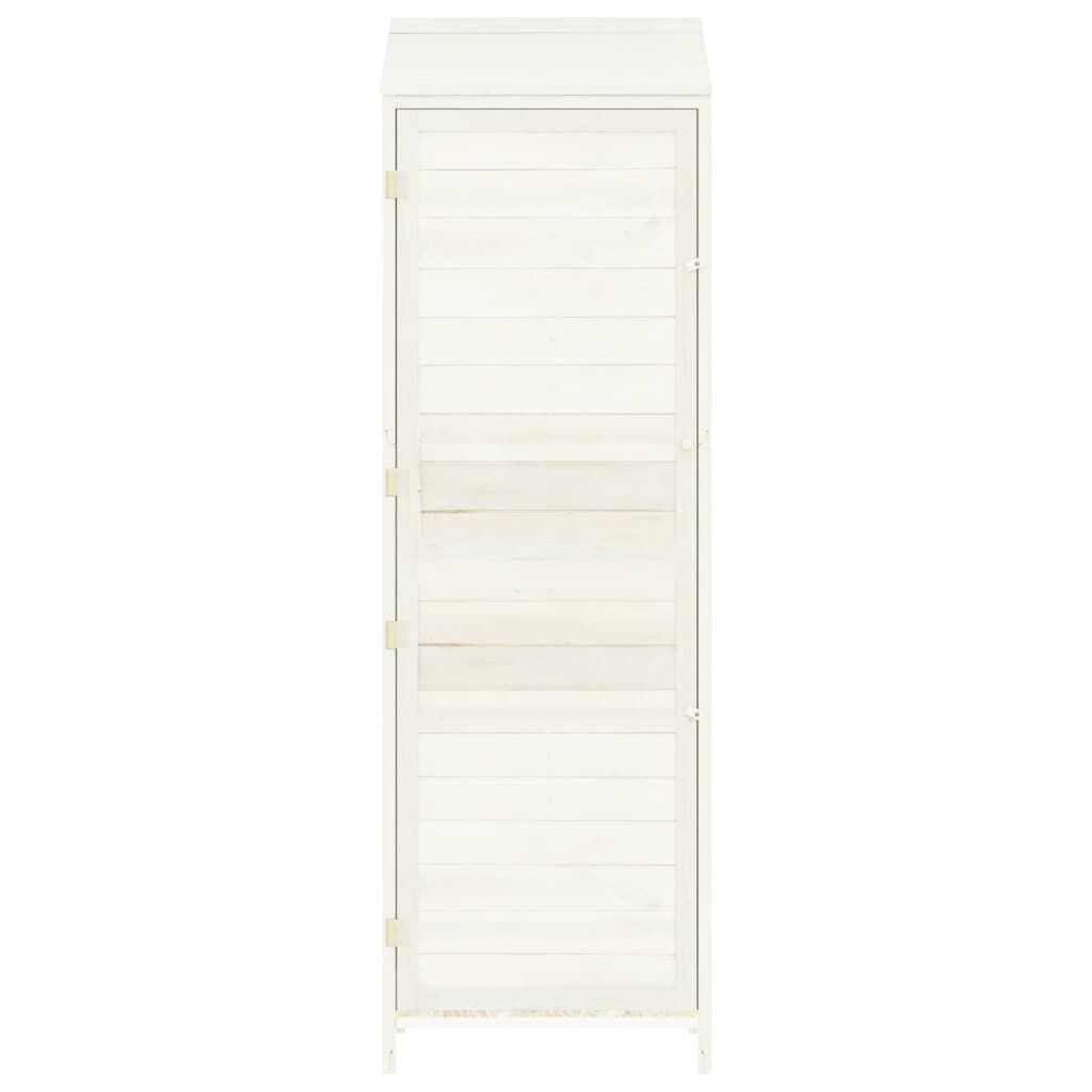 vidaXL Αποθήκη Κήπου Λευκή 55 x 52 x 174,5 εκ. από Μασίφ Ξύλο Ελάτης