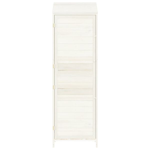 vidaXL Αποθήκη Κήπου Λευκή 55 x 52 x 174,5 εκ. από Μασίφ Ξύλο Ελάτης
