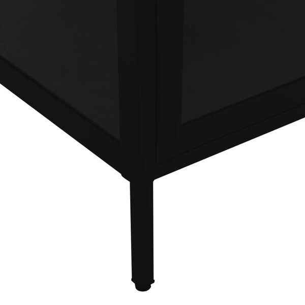 vidaXL Ντουλάπα Βιτρίνας Μαύρη 90 x 40 x 180 εκ. Ατσάλι / Ψημένο Γυαλί