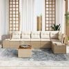 vidaXL Σετ Καναπέ Κήπου 7 pcs Μπεζ και λευκό