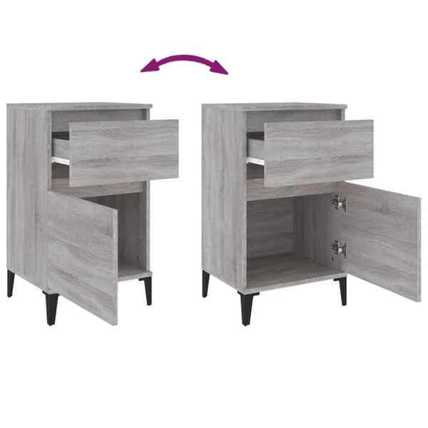 vidaXL Κομοδίνο Γκρι Sonoma 40x35x70 εκ.