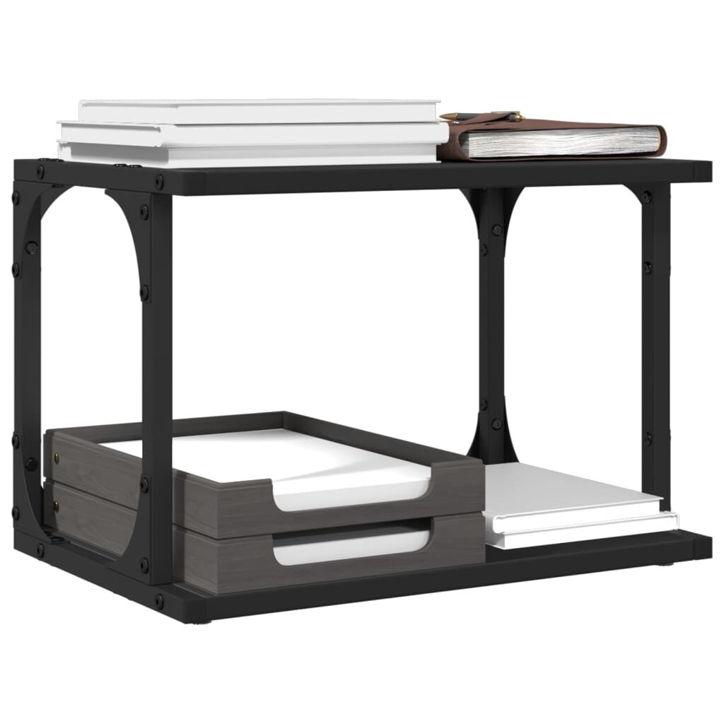 vidaXL Βάση Εκτυπωτή 2 Επιπέδων Μαύρη 41x28x33,5 εκ Επεξεργασμένο Ξύλο