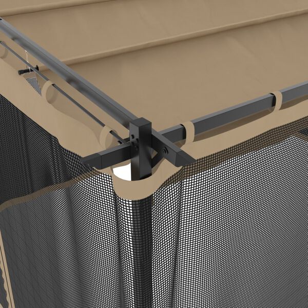 vidaXL Κιόσκι με Τοίχους από Δίχτυ Taupe 4x3 μ. από Ατσάλι
