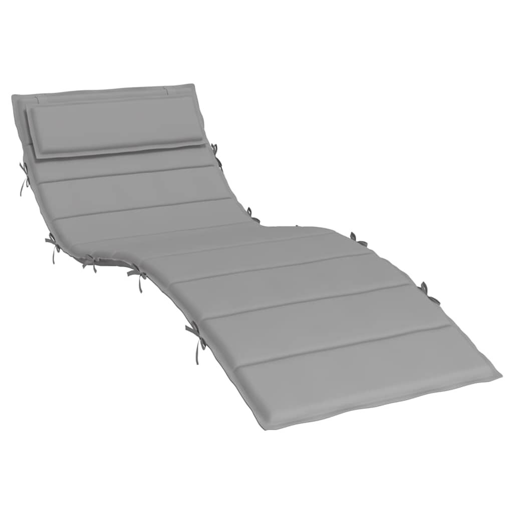 vidaXL Μαξιλάρι Ξαπλώστρας Γκρι 180x60x4 εκ. από Ύφασμα Oxford