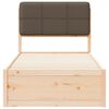 vidaXL Σκελετός Κρεβατιού με Επενδεδυμένο Κεφαλάρι Taupe 90 x 200 cm