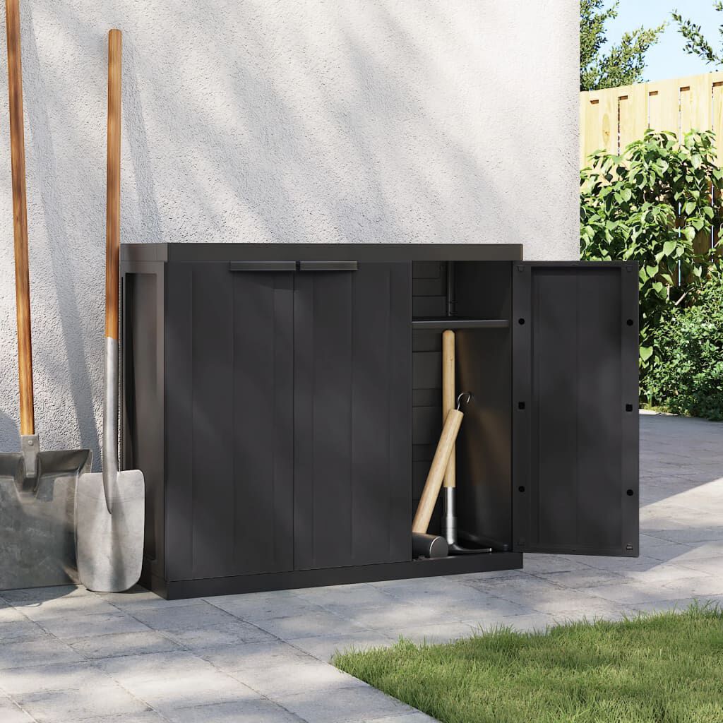 vidaXL Ντουλάπι Αποθ. Εξ. Χώρου Μαύρο 97x37x85 εκ. Πολυπροπυλένιο