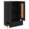 vidaXL Highboard Μαύρη Οξυά 69,5 x 31 x 115 εκ. Επεξεργασμένο ξύλο