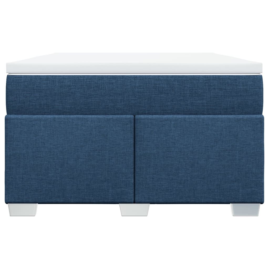 vidaXL Κρεβάτι Boxspring με Στρώμα Μπλε 120x190 εκ. Υφασμάτινο