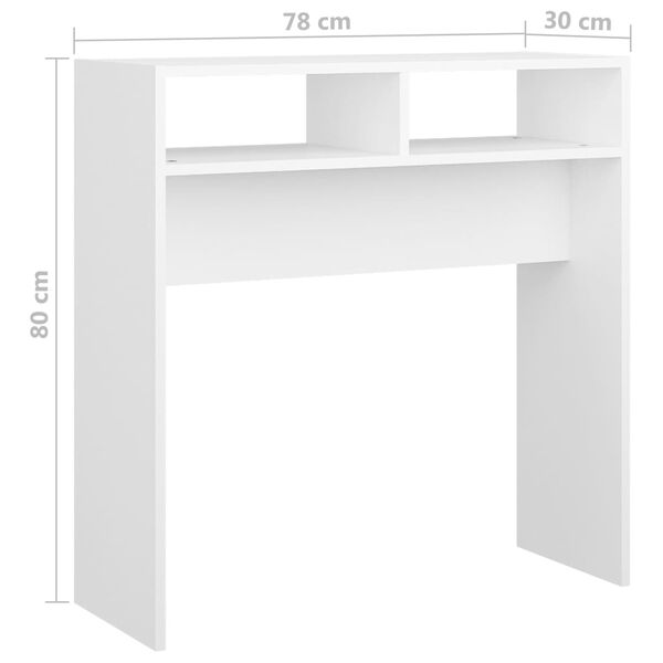 vidaXL Τραπεζάκι Κονσόλα Λευκό 78 x 30 x 80 εκ. από Επεξ. Ξύλο