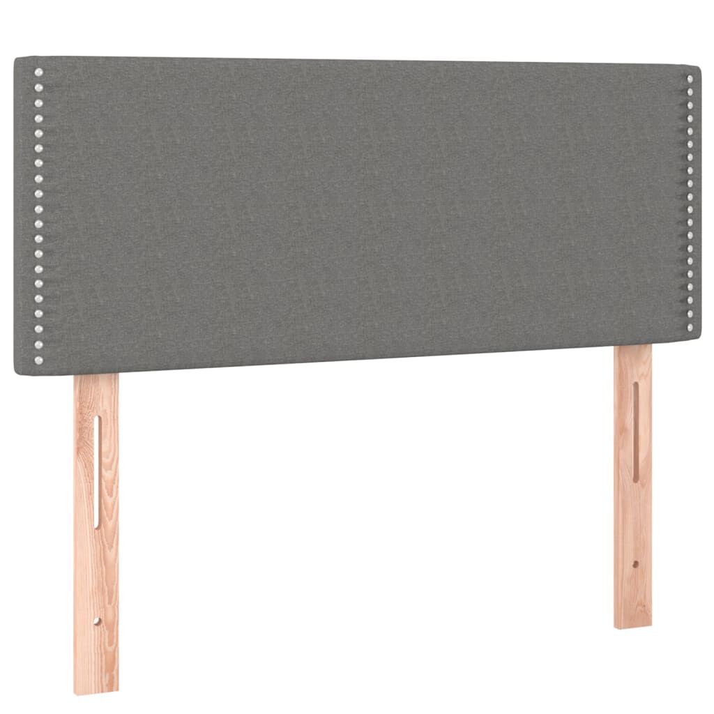 vidaXL Κρεβάτι Boxspring με Στρώμα Σκούρο Γκρι 100x200 εκ. Υφασμάτινο