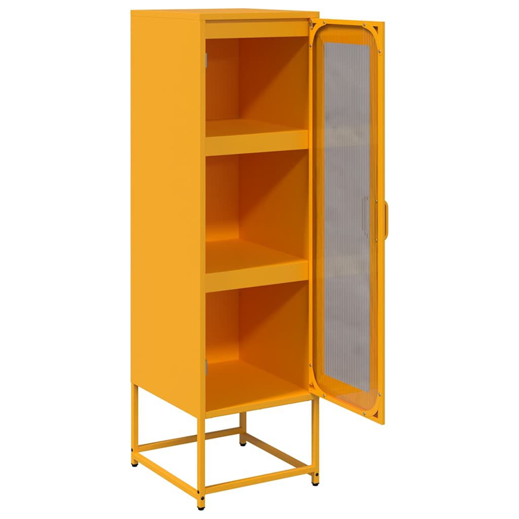 vidaXL Highboard Μουστάρδα κίτρινη 36x39x123 cm χάλυβα ψυχρής έλασης