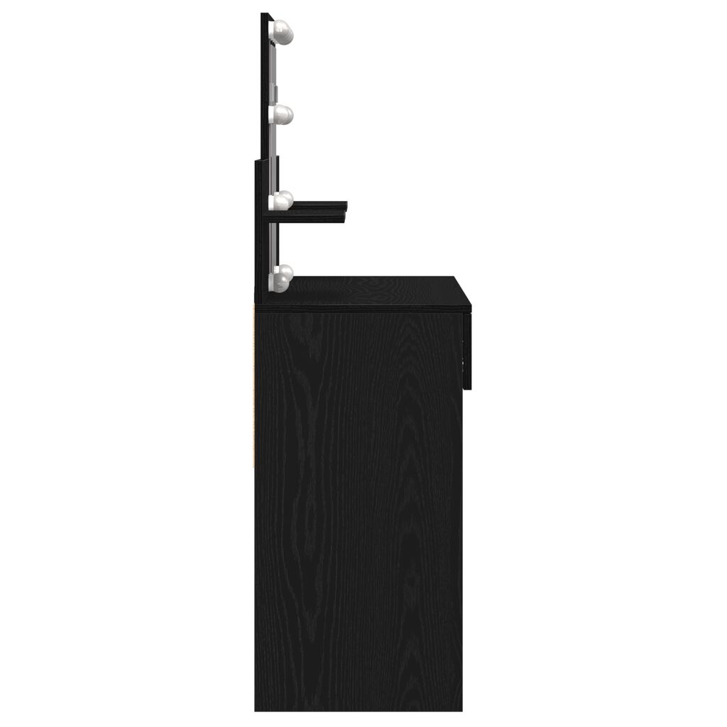 vidaXL Κομοδίνο Μαύρη δρυς 100 x 40 x 130 εκ Επεξεργασμένο ξύλο