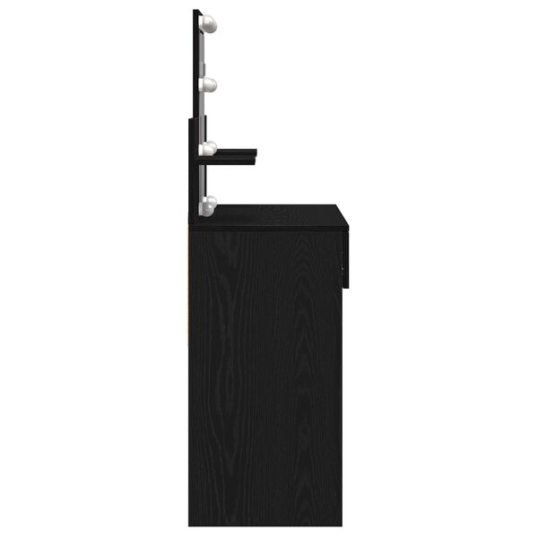 vidaXL Κομοδίνο Μαύρη δρυς 100 x 40 x 130 εκ Επεξεργασμένο ξύλο