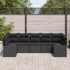 vidaXL Σετ Καναπέ Κήπου με μαξιλάρι 7 pcs Μαύρο Πολυ ράταν