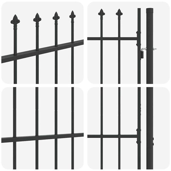 vidaXL Πύλη Φράχτη Γκρι 100 x 150 cm Χάλυβας με Επικάλυψη Πούδρας