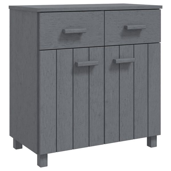 vidaXL Ντουλάπι Αποθήκευσης Σκούρο Γκρι 79x40x80 εκ. Μασίφ Ξύλο Πεύκου