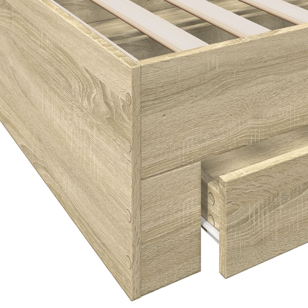 vidaXL Πλαίσιο Κρεβατιού με συρτάρια Sonoma Δρυς 100x200εκ. Επεξ. Ξύλο