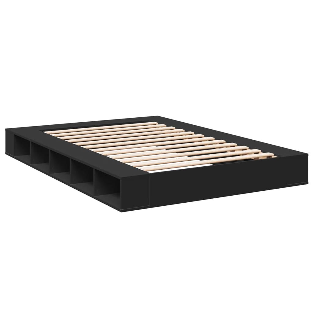 vidaXL Πλαίσιο Κρεβατιού Μαύρο 160x200 εκ. Επεξεργασμένο Ξύλο