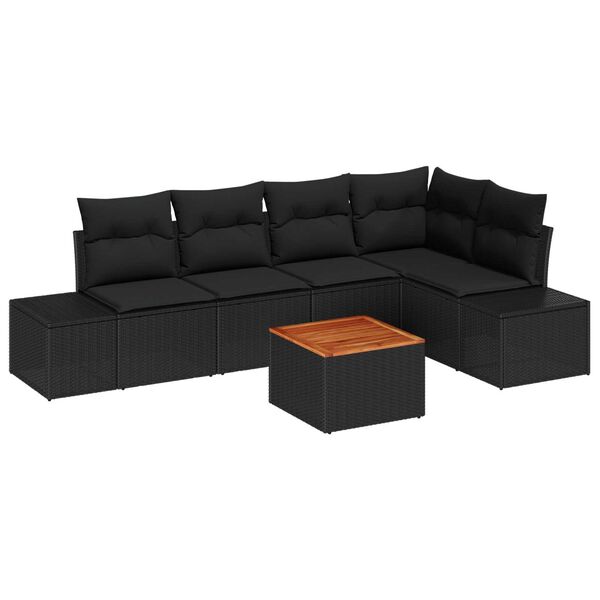 vidaXL Σετ Καναπέ Κήπου 6 pcs Μαύρο