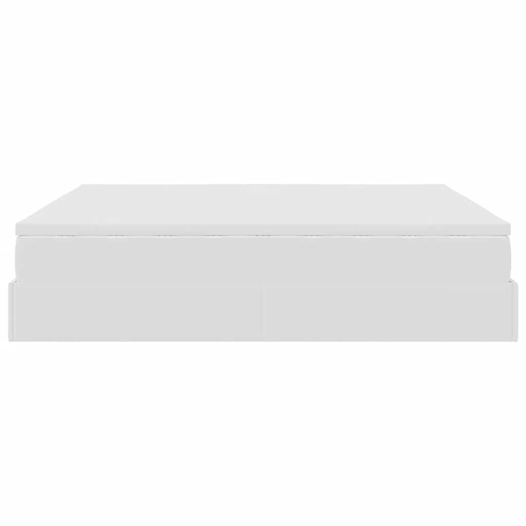 vidaXL Οθωμανικό κρεβάτι με στρώμα Λευκό 180x200cm Faux Leather
