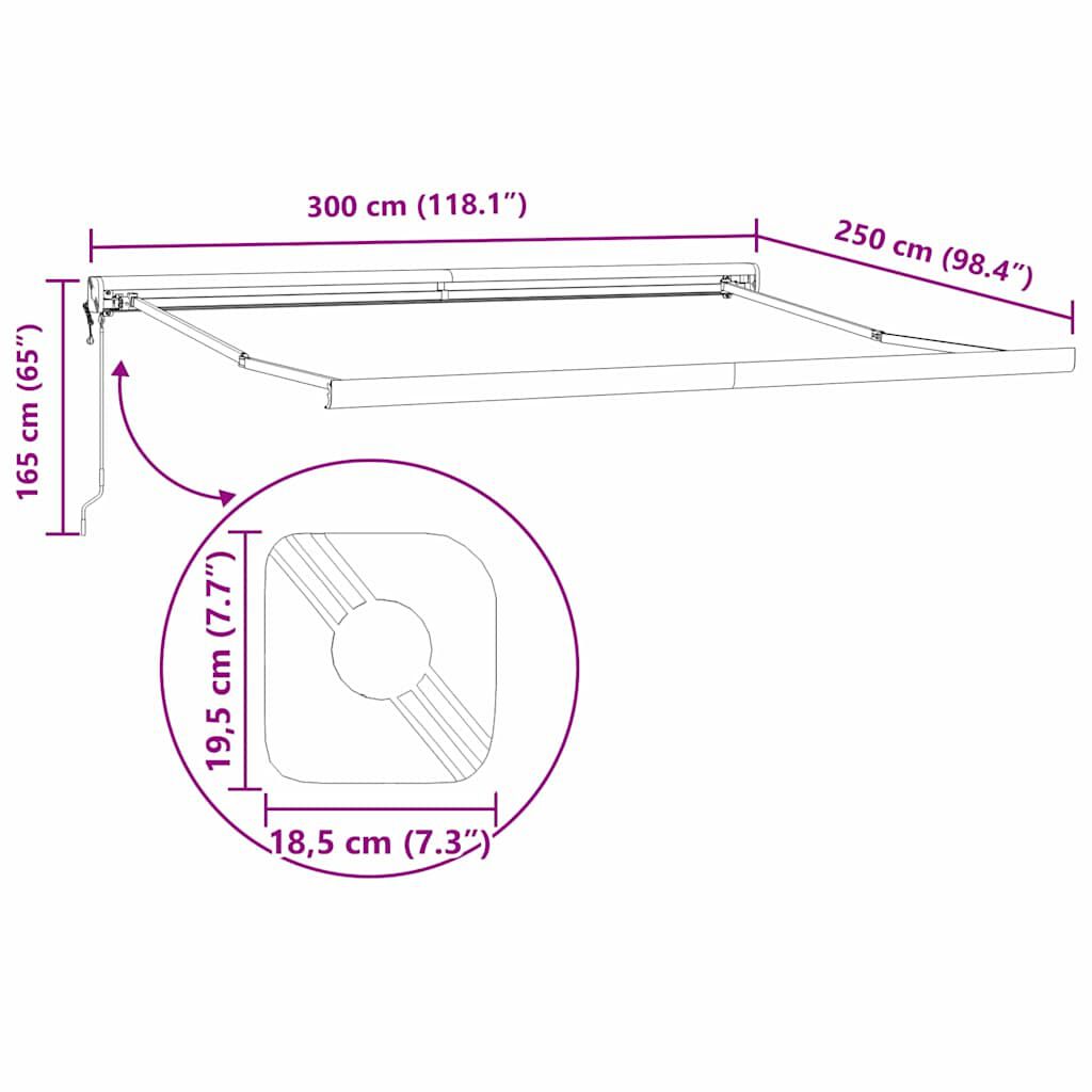 vidaXL Σκηνίτσα Αναδιπλούμενη Λευκό 300 x 250 εκ Ύφασμα, Μέταλλο