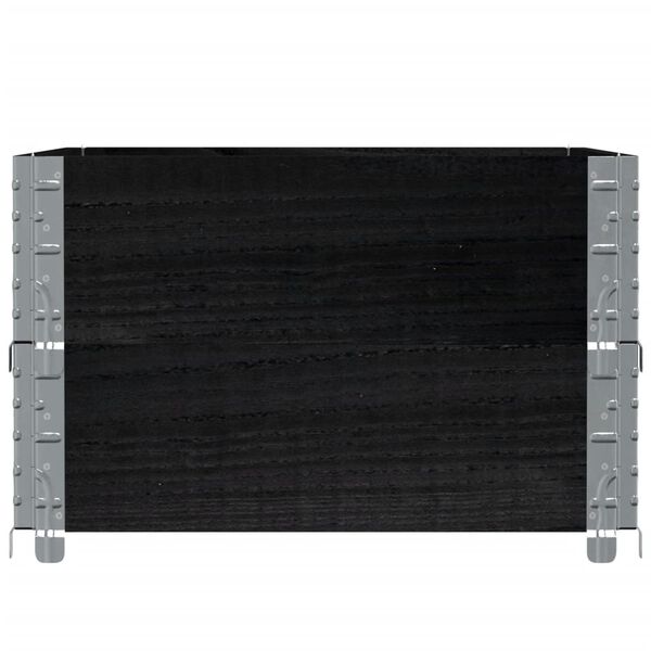 vidaXL Κολάρα Παλέτας 2 τεμ. Μαύρο 80 x 60 εκ. από Μασίφ Ξύλο Πεύκου