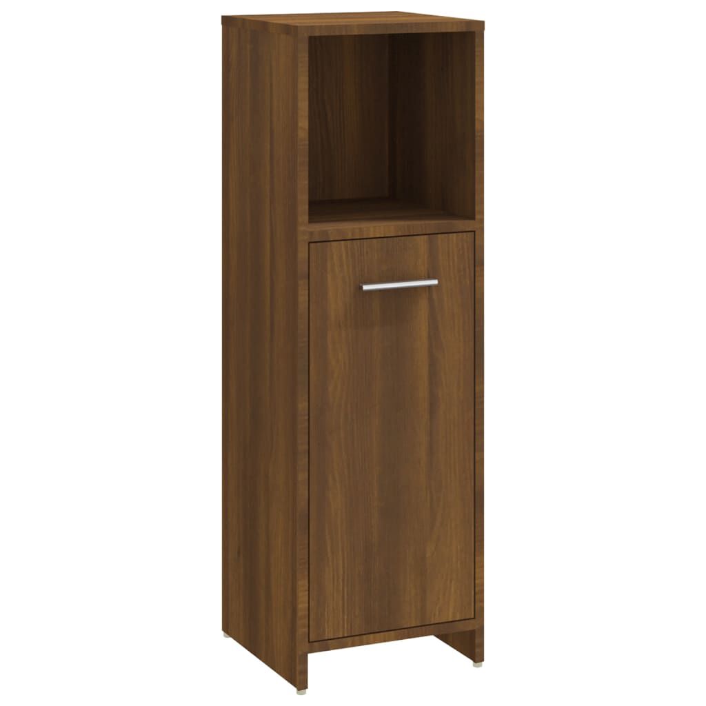 vidaXL Ντουλάπι Μπάνιου Καφέ Δρυς 30x30x95 εκ. Επεξεργασμένο Ξύλο