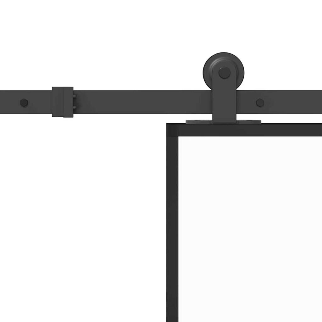 vidaXL Συρόμενη πόρτα με σετ υλικού 76x205 cm από γυαλί&Αλουμίνιο
