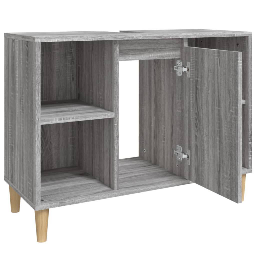 vidaXL Ντουλάπι Νιπτήρα Γκρι Sonoma 80 x 33 x 60εκ. Επεξεργασμένο Ξύλο